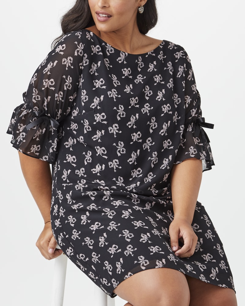 Front of plus size Annabel Ruffle-Sleeve Dress by Betsey Johnson | Dia&Co | dia_product_style_image_id:147304